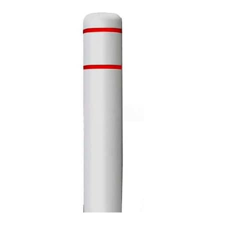 Post Guard Post Guard Bollard Cover CL1386I, 7"Dia. X 60"H, White W/White Tape CL1386I